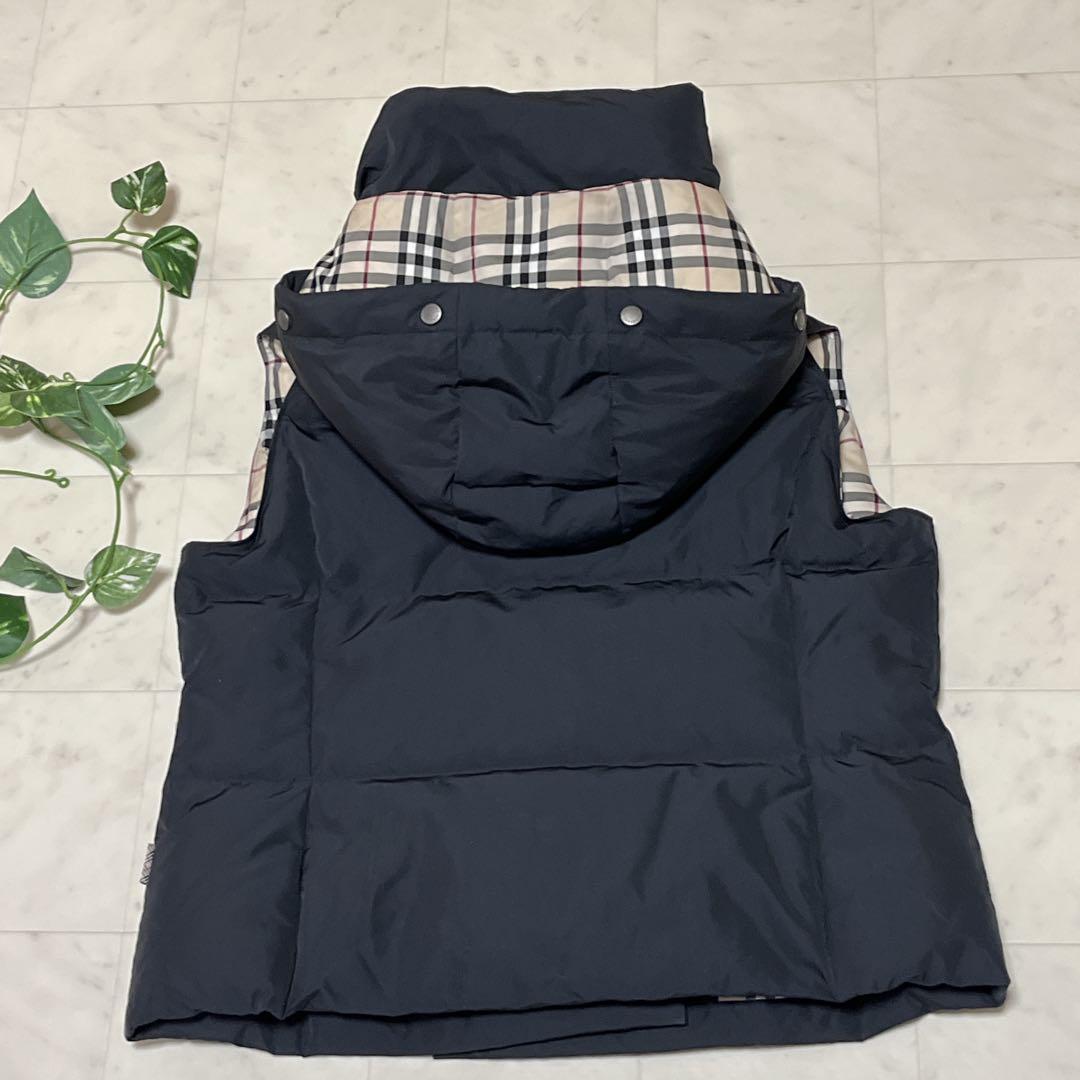 ⭐️BURBERRY LONDON⭐️フード付きダウンベスト ブラックノバチェック
