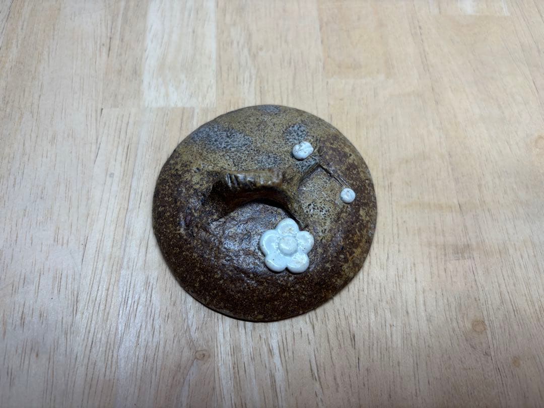 56.備前焼 宝瓶 登り窯 白梅 はくばい 梅 手びねり 急須