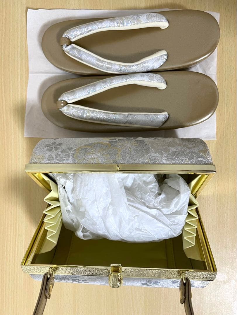 【バッグ新品即日配送】和装 草履バッグセットフォーマル 花柄◎箱なし