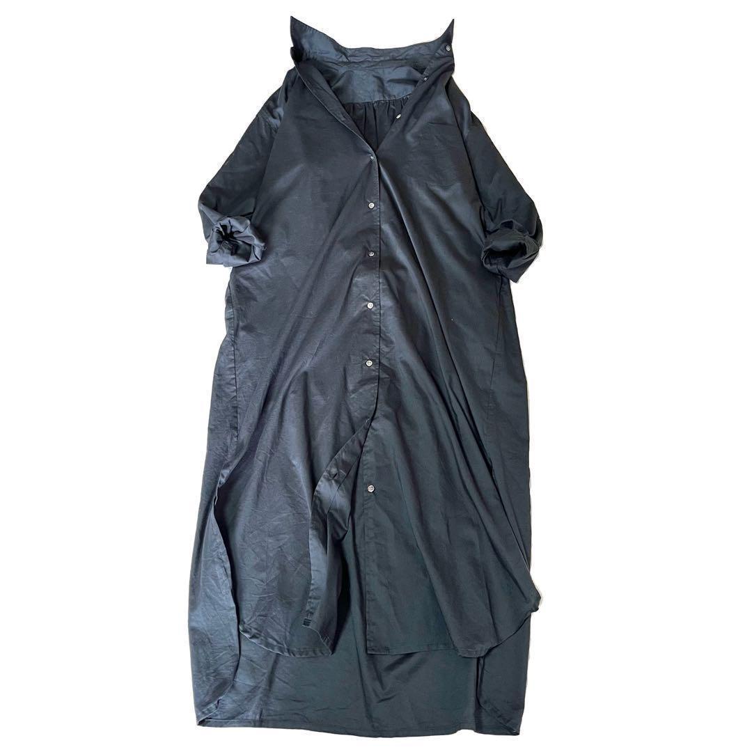 極美品❤️ヴェルメイユパーイエナ シャツワンピース　黒　ゆったり　大人