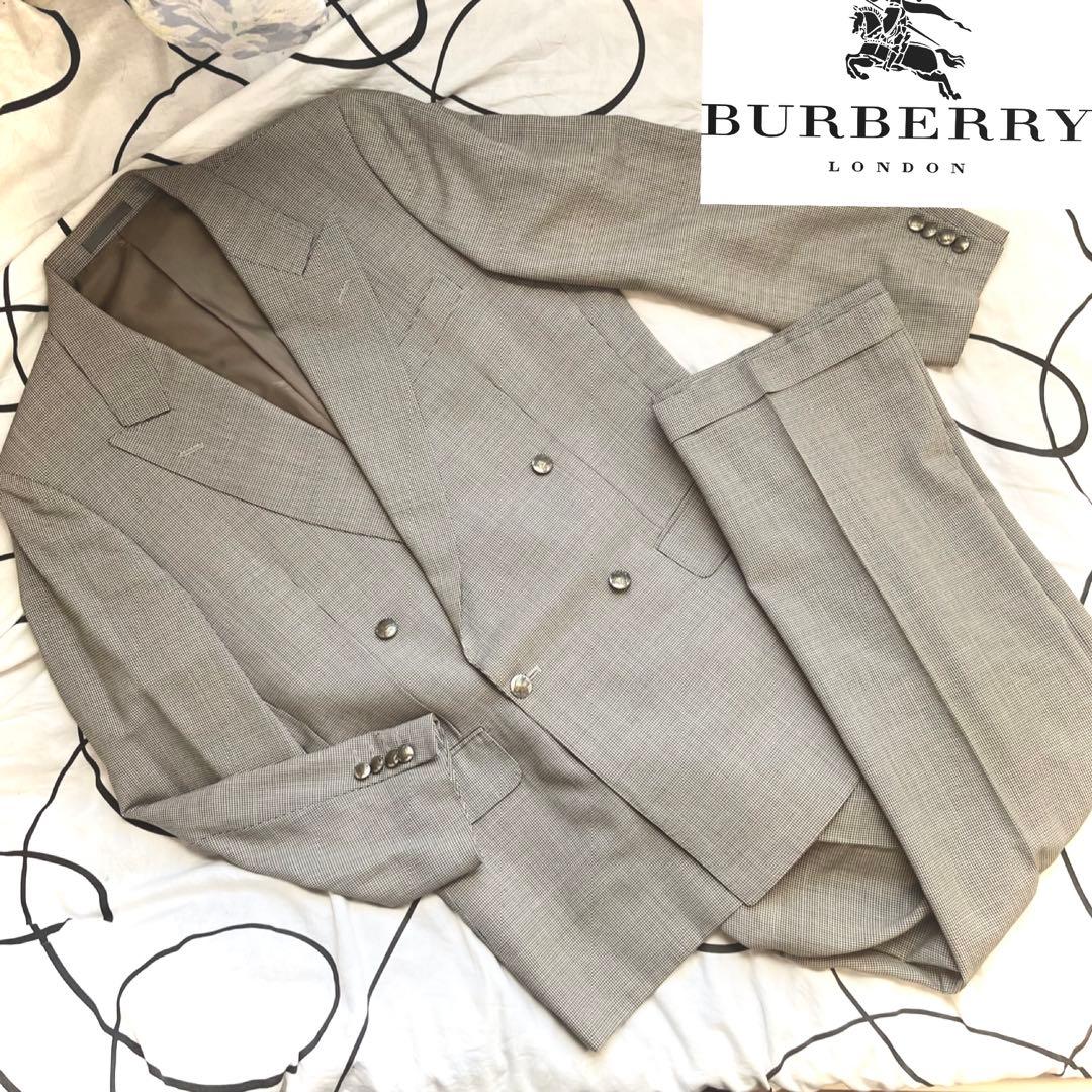 未使用級✨ BURBERRY ダブルセットアップ　銀ボタン　ヴィンテージ　スーツ