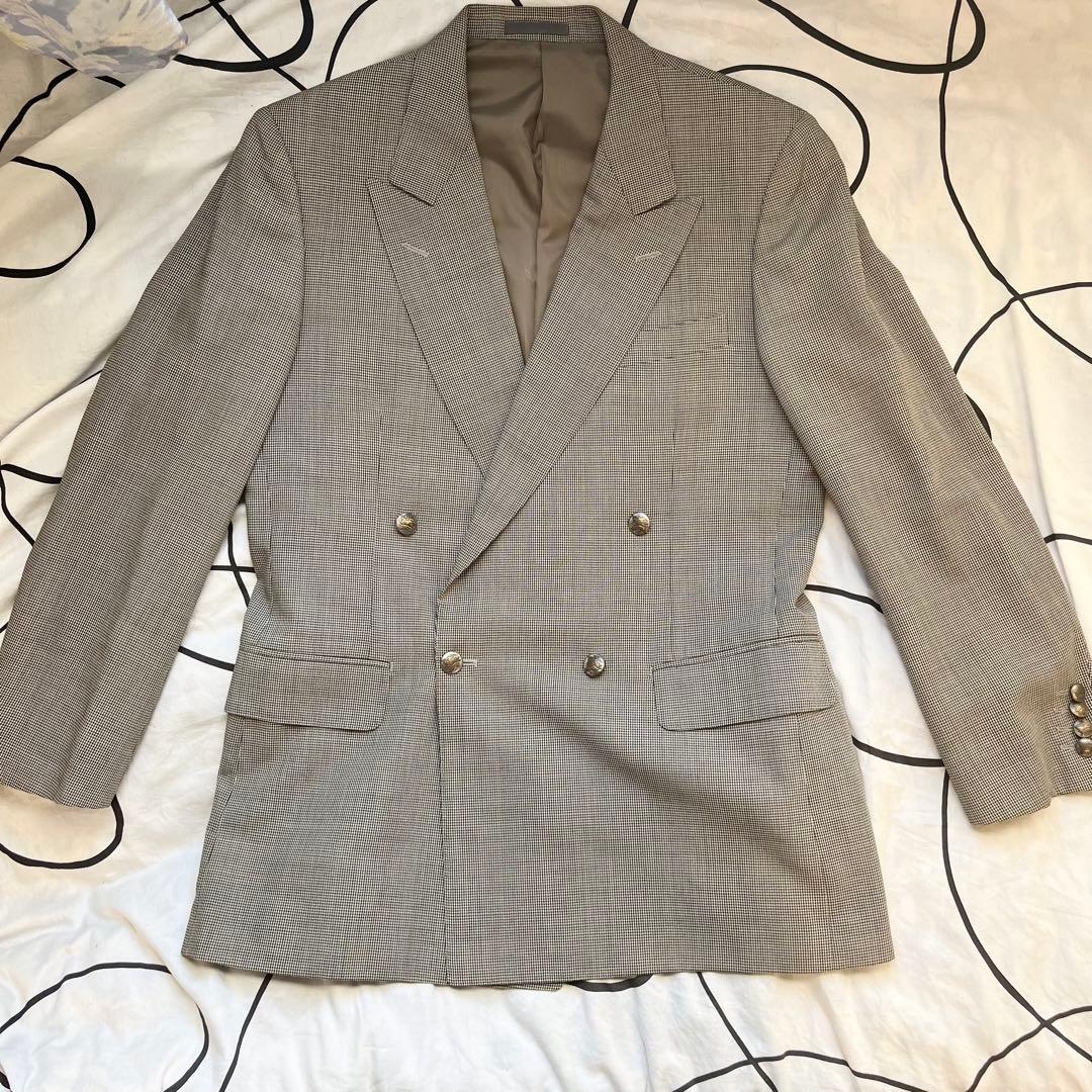 未使用級✨ BURBERRY ダブルセットアップ　銀ボタン　ヴィンテージ　スーツ