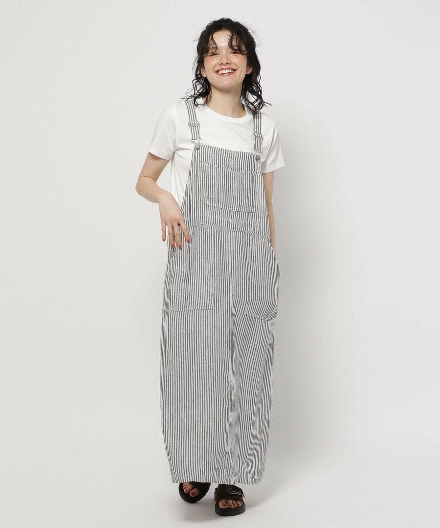 美品 niko and FINEリネンステッチジャンパースカート