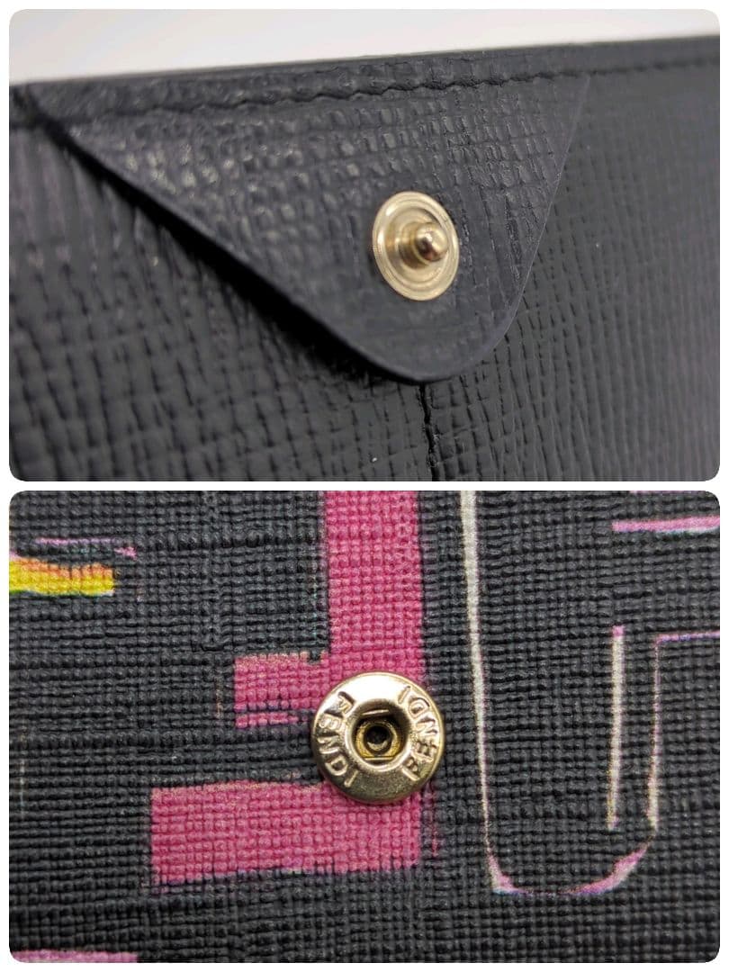 【人気モデル・美品】フェンディ☆ズッカ 長財布 二つ折り PVC マルチカラー