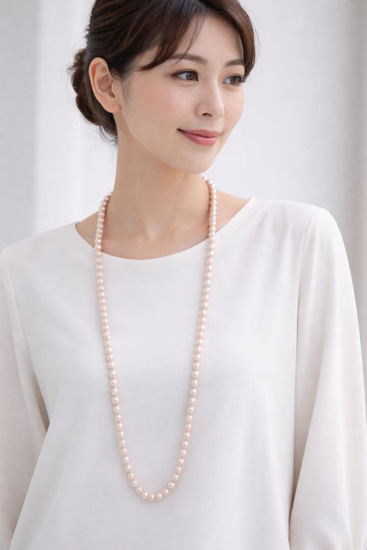 オーロラ干渉色✨極美品　あこや真珠 パールロングネックレス120cm 7.5mm
