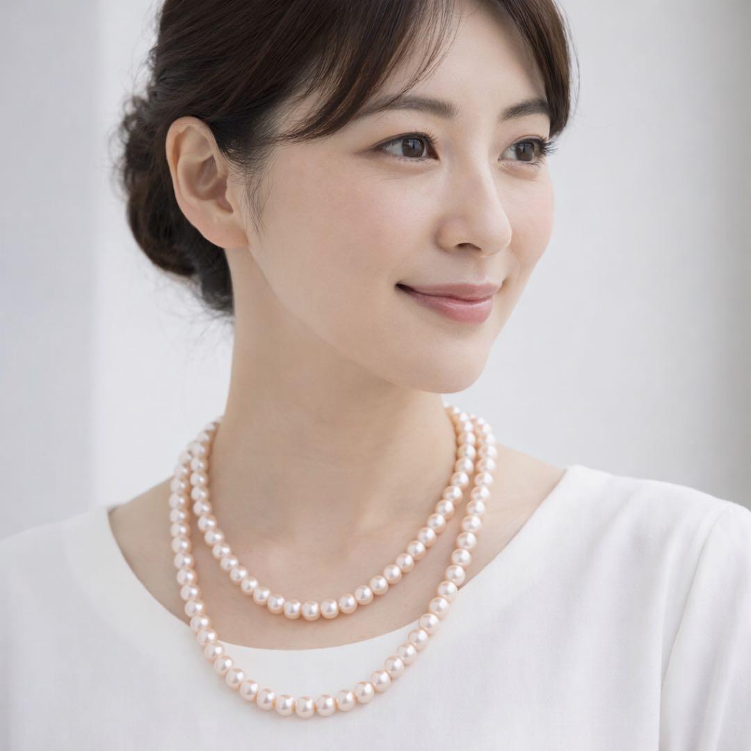 オーロラ干渉色✨極美品　あこや真珠 パールロングネックレス120cm 7.5mm