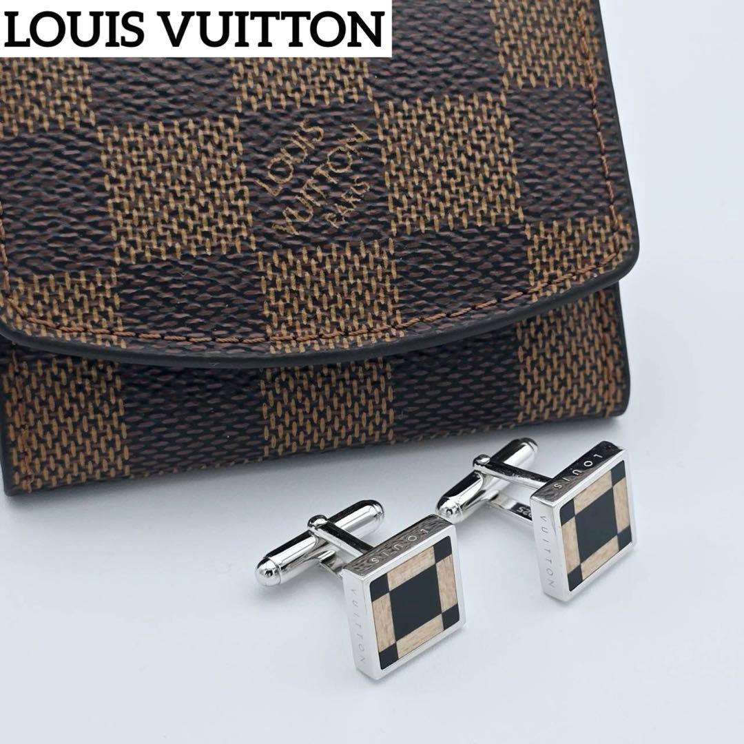 美品★ルイヴィトン★ カフス ブトン ドゥ マンシェット キャヴァリエ ダミエ.