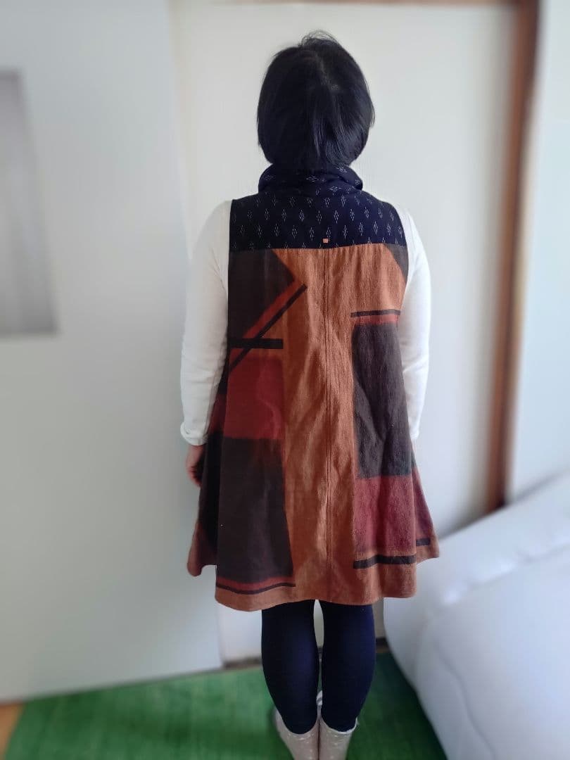 朝倉☆柿渋染め 今尾知子創作一点物ワンピース