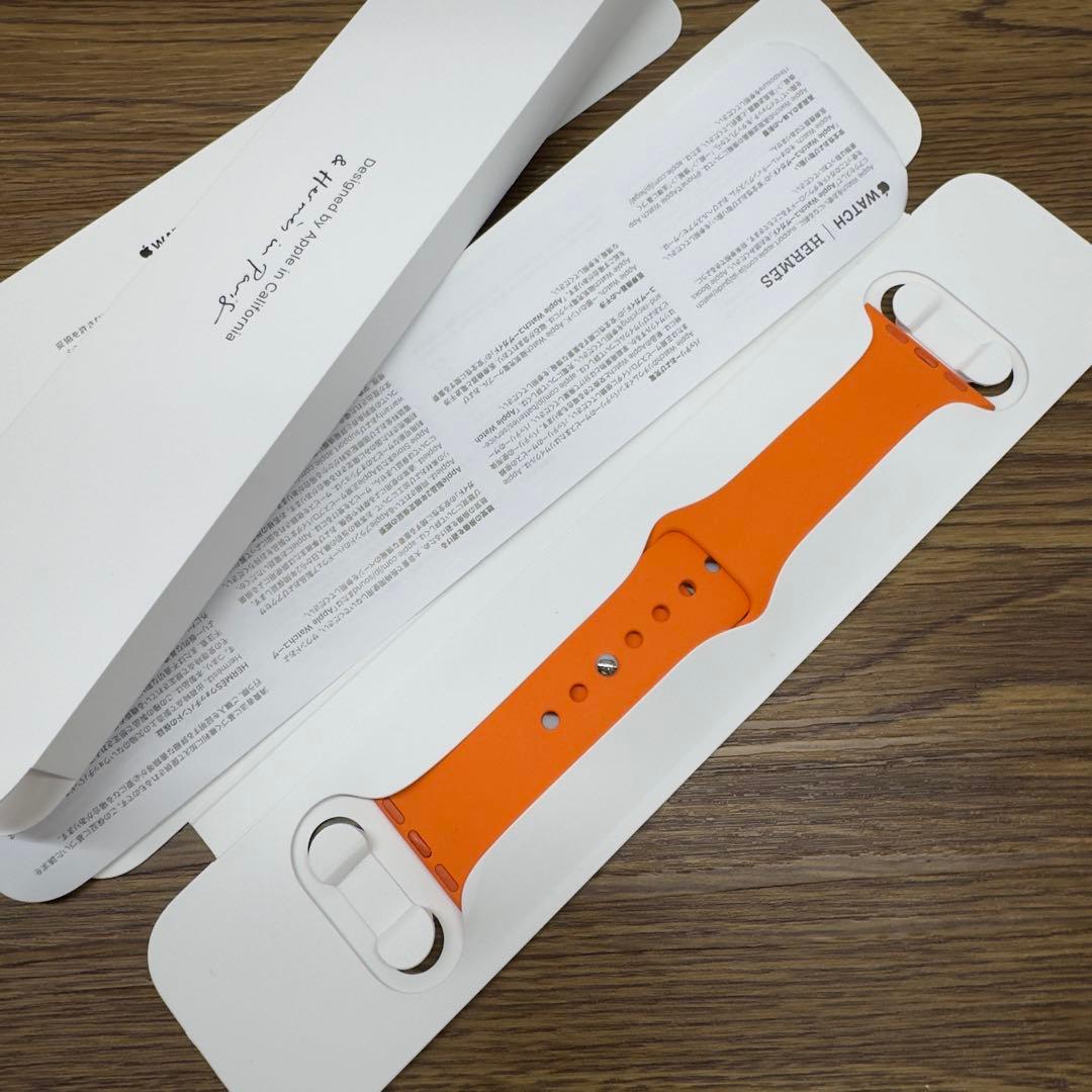 2716 Apple Watch エルメス　オレンジ　スポーツ　シリコンバンド