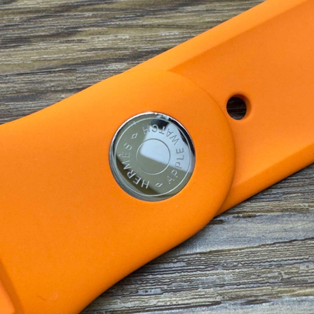 2716 Apple Watch エルメス　オレンジ　スポーツ　シリコンバンド
