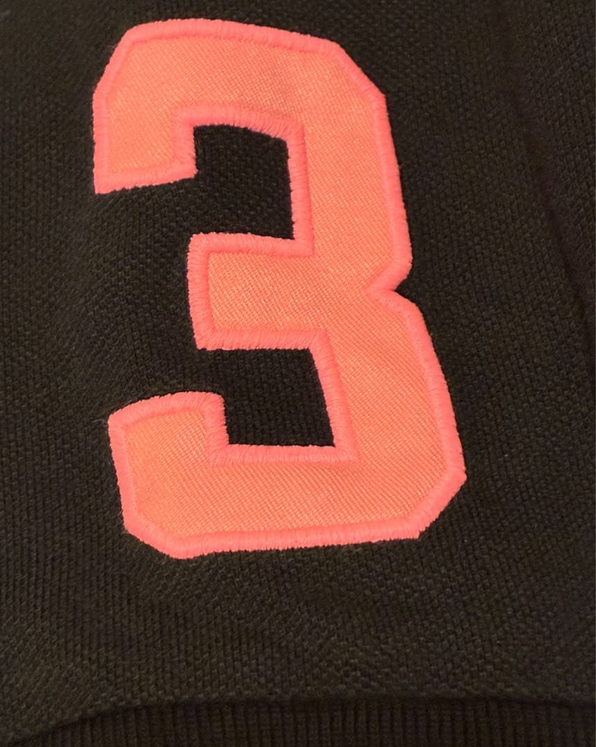 希少ラルフローレンビックポニー半袖ポロシャツナンバリングy2k 黒ピンク　良品