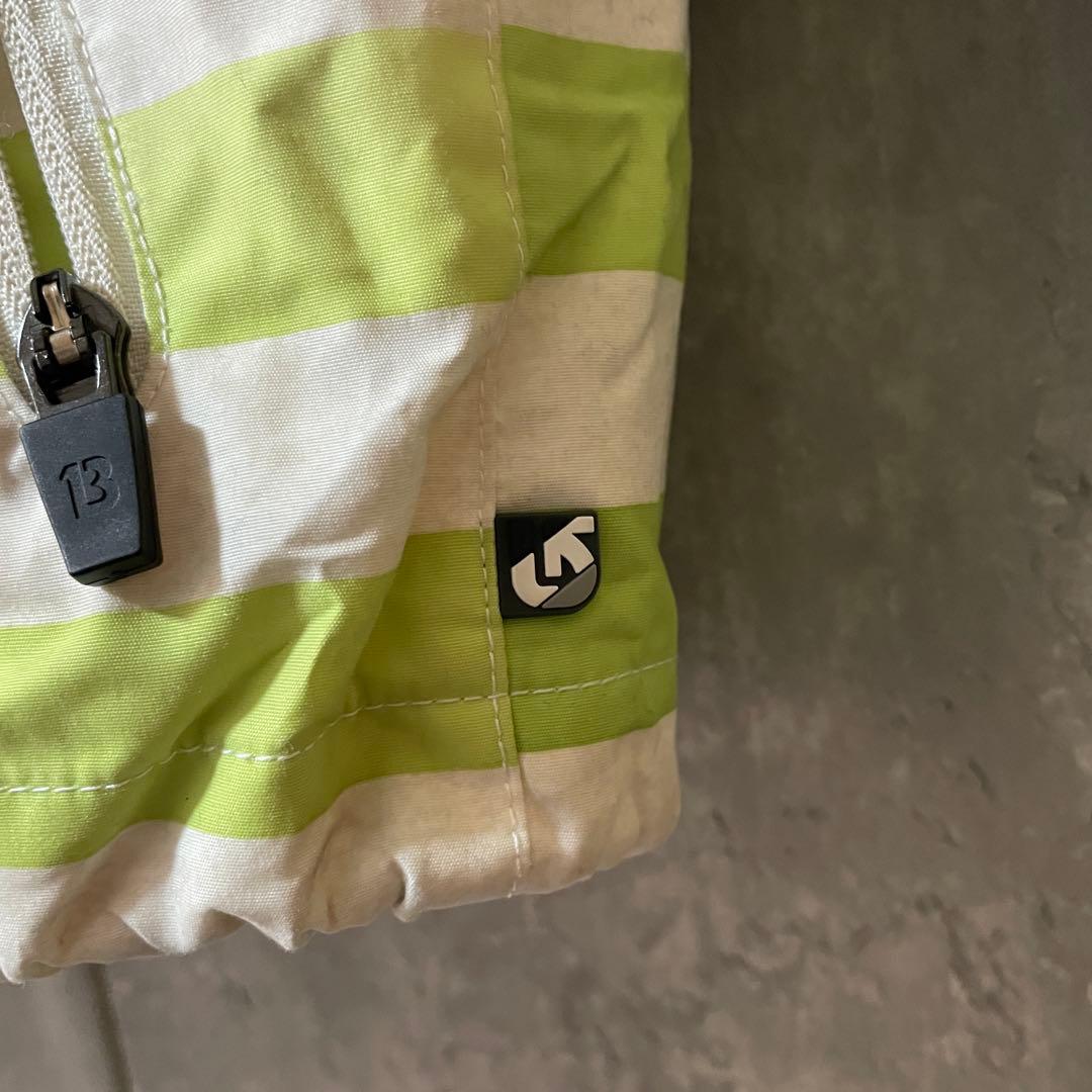 Burtonバートンスキーウェアスノーボードジャケットパーカーフードボーダー白緑