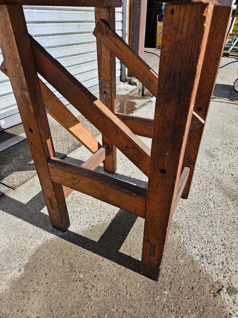 日本のアンティーク 古い木製の作業台 木台 ウッド 飾り台 花台 棚 店舗什器