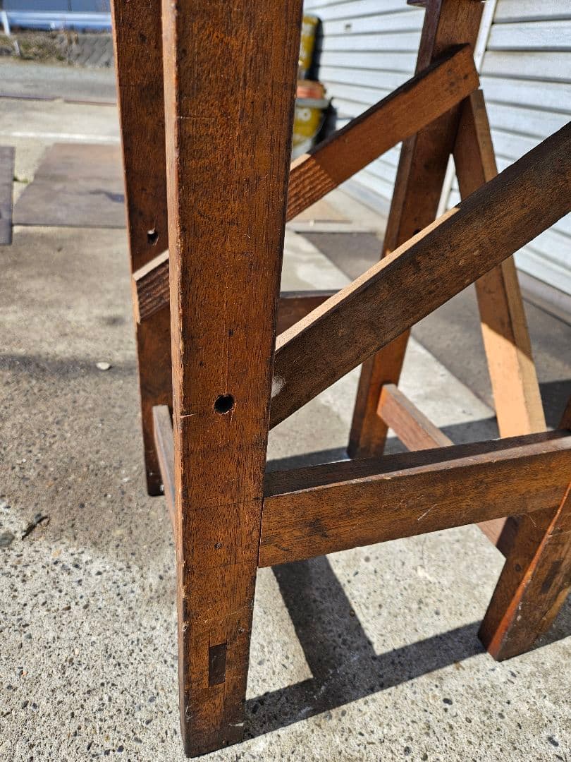 日本のアンティーク 古い木製の作業台 木台 ウッド 飾り台 花台 棚 店舗什器