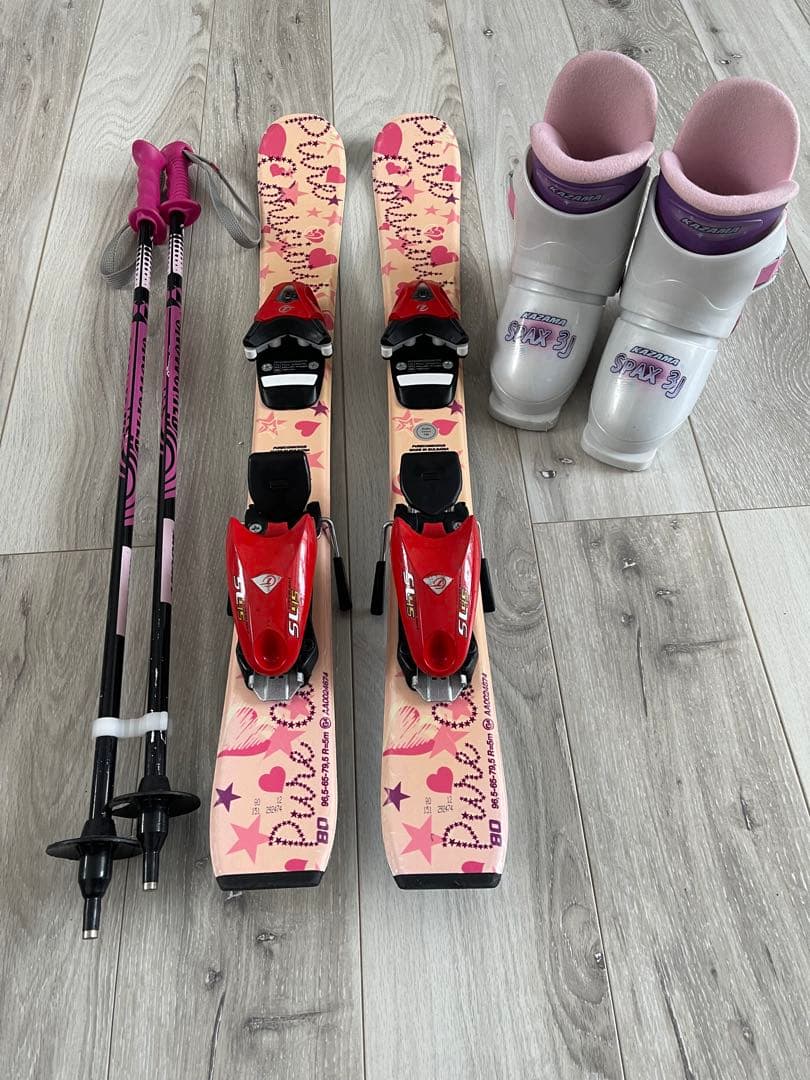 スキーセット　スキー板80cm ブーツ17cm18cm　ストック　セット　キッズ