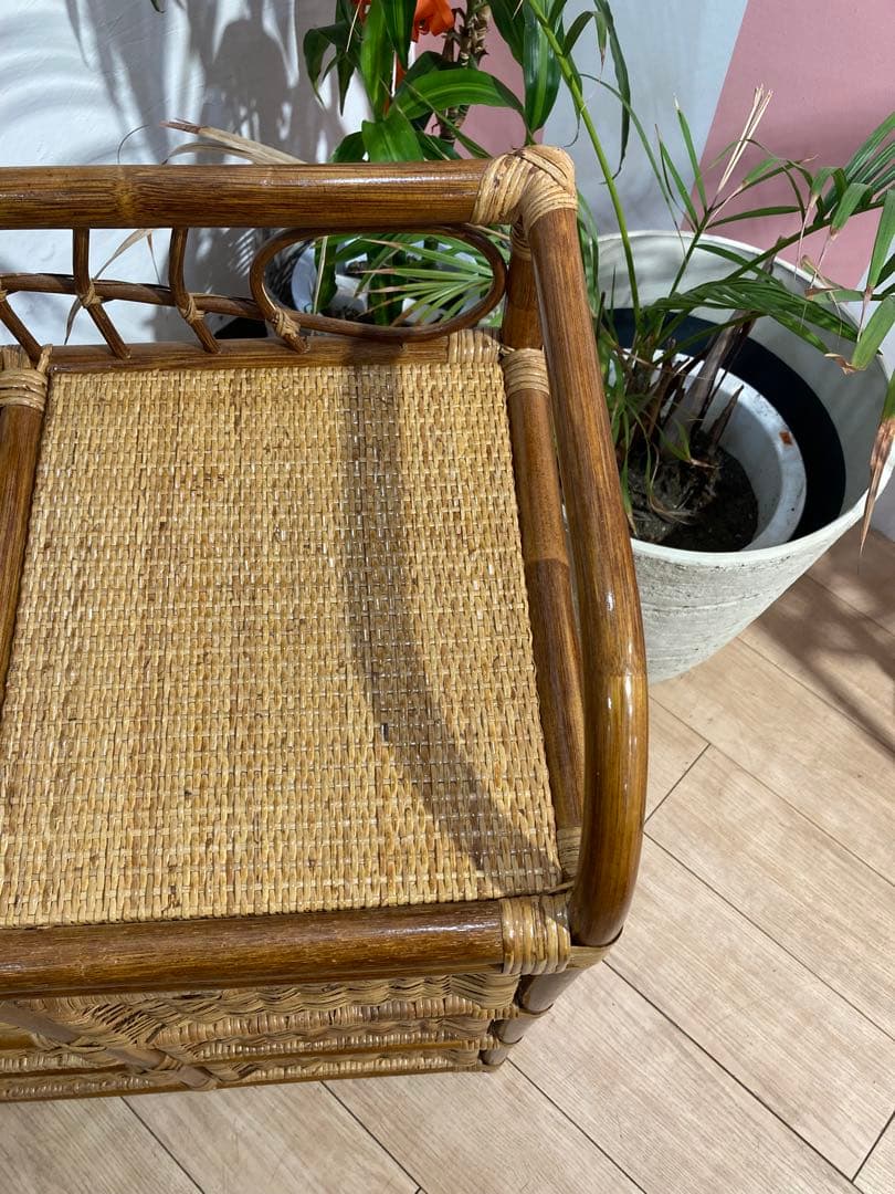 ラタン籐チェスト 家具 3段 ラック　レトロ アンティーク