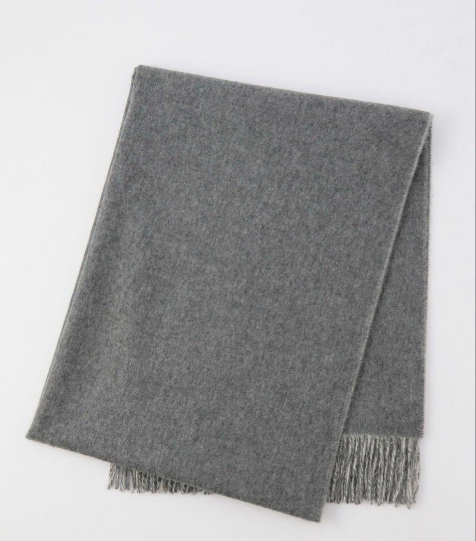 ジョンストンズ カシミヤ　 大判　グレー　リバーシブル