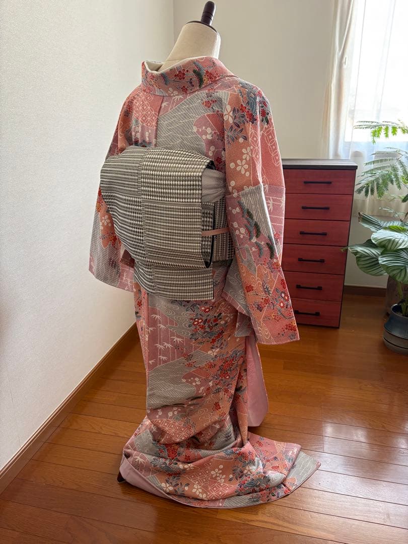 ❤️お姫様正絹小紋　鬼シボ縮緬　新品保管品　新品畳紙付き　着物のみ