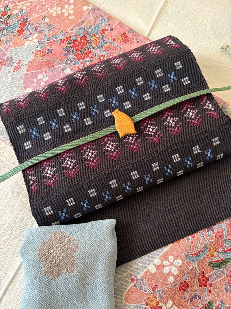 ❤️お姫様正絹小紋　鬼シボ縮緬　新品保管品　新品畳紙付き　着物のみ