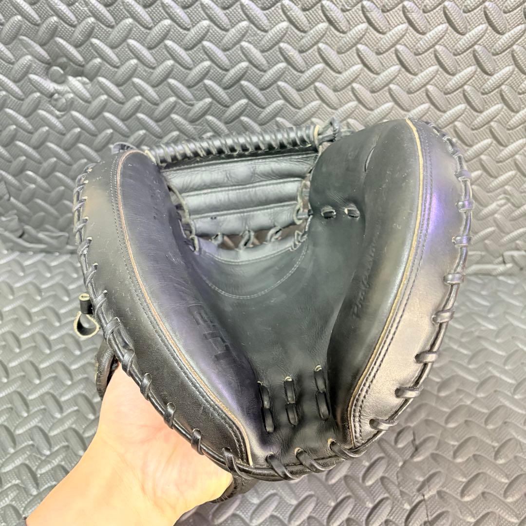 【旧ロゴ 希少】ZETT 硬式キャッチャーミット ブラック