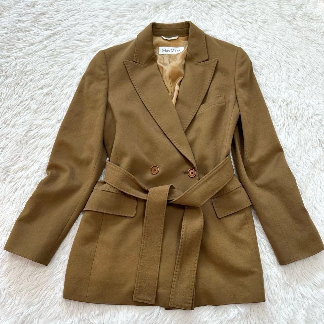 美品✨マックスマーラ ジャケット ウール キャメル 42 L ベルト付き
