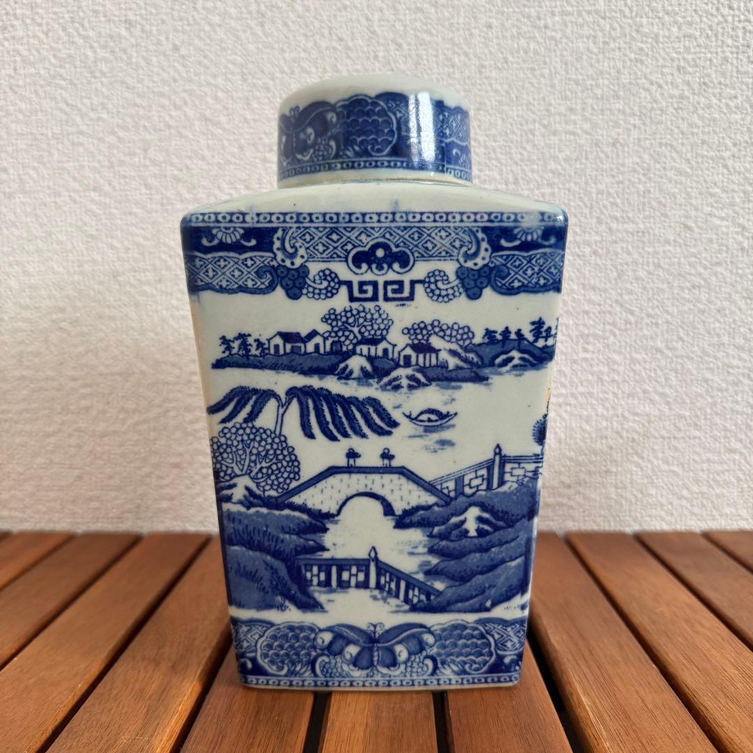 【希少】RINGTONS ブルーウィロー ティーキャディ