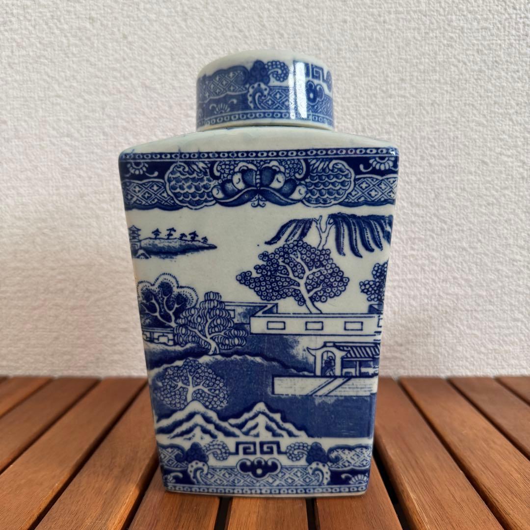 【希少】RINGTONS ブルーウィロー ティーキャディ