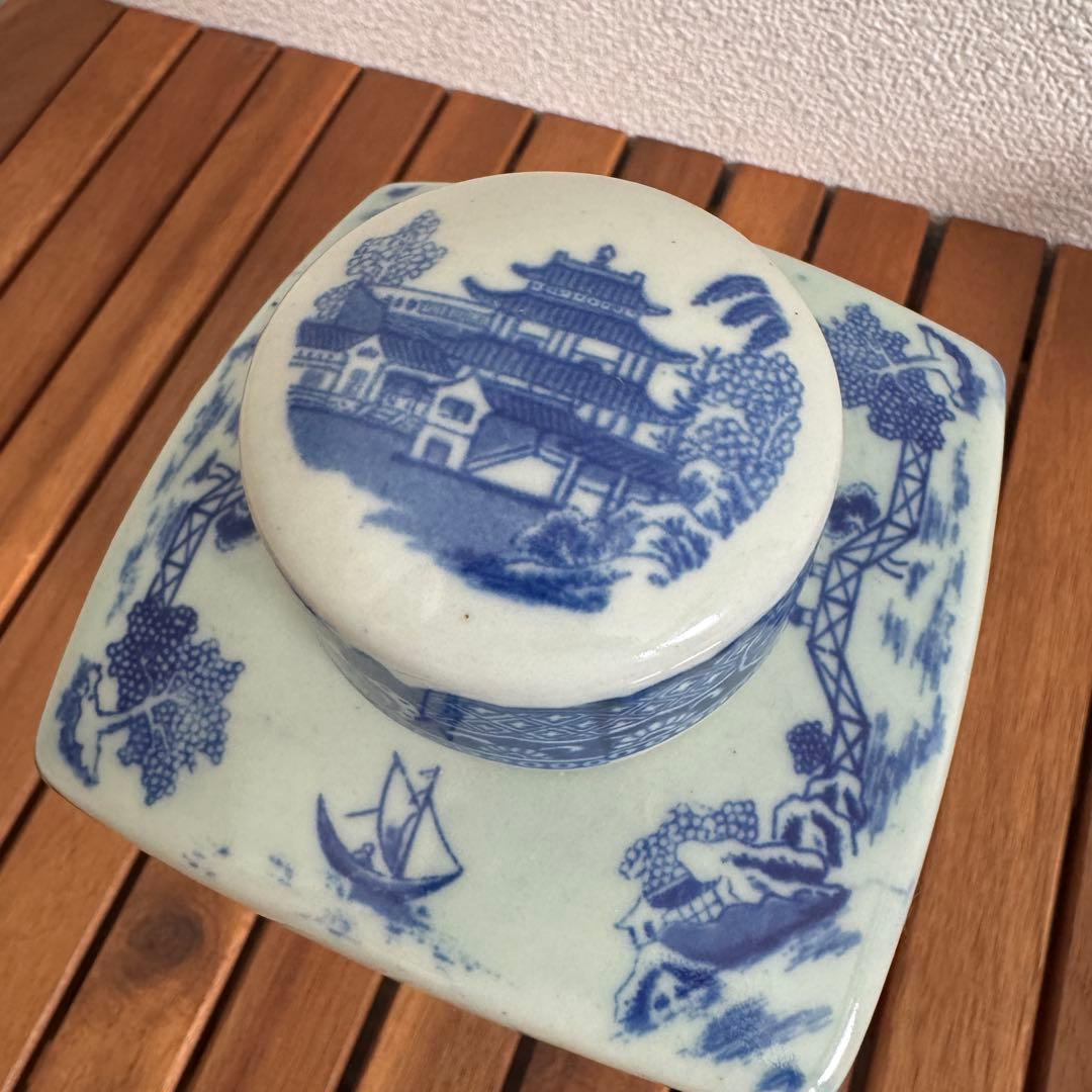 【希少】RINGTONS ブルーウィロー ティーキャディ