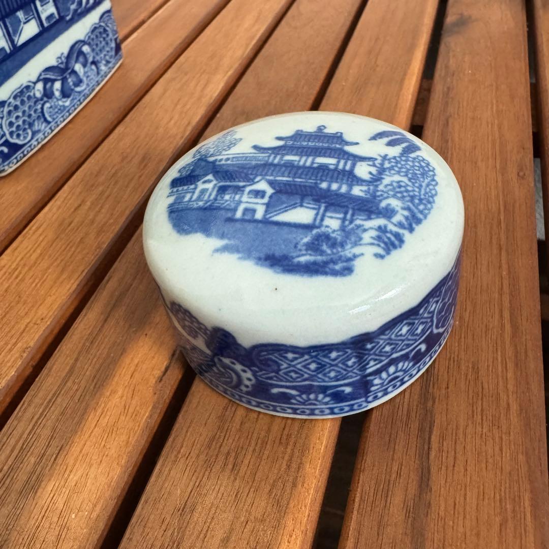 【希少】RINGTONS ブルーウィロー ティーキャディ