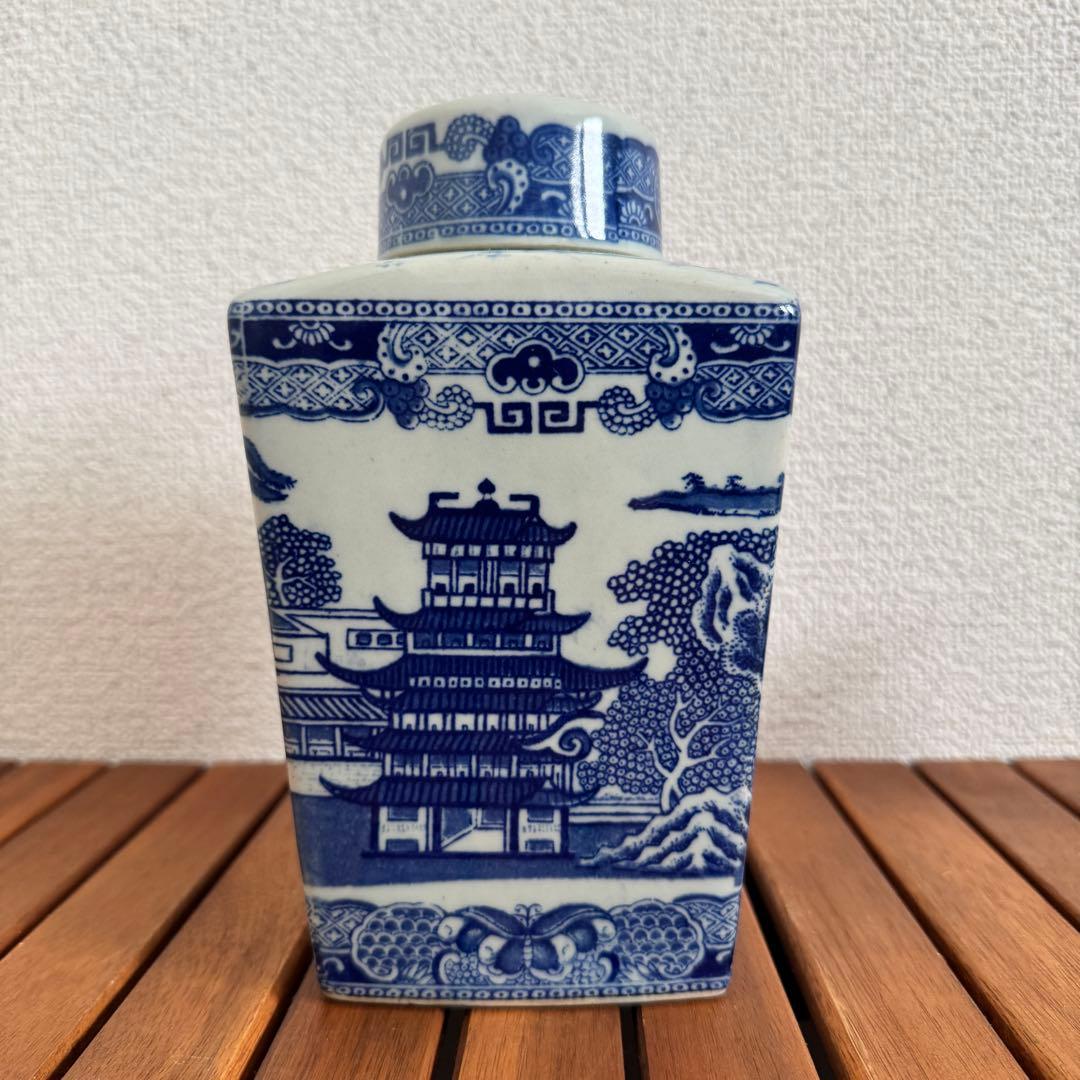 【希少】RINGTONS ブルーウィロー ティーキャディ