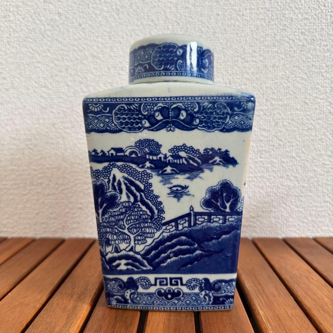 【希少】RINGTONS ブルーウィロー ティーキャディ