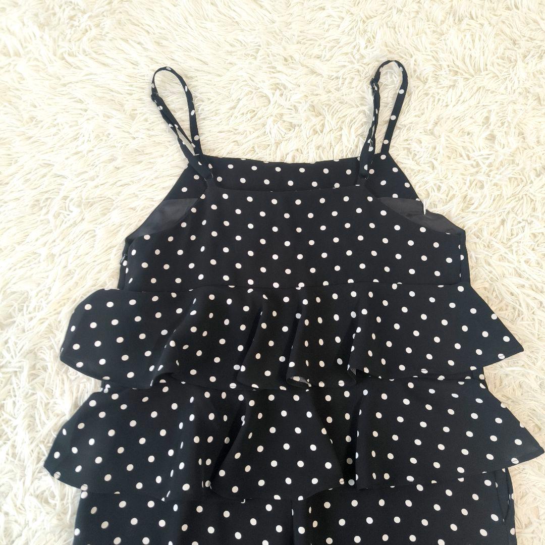 ルルウィルビー バックフリリーサロペット オールインワン ドット