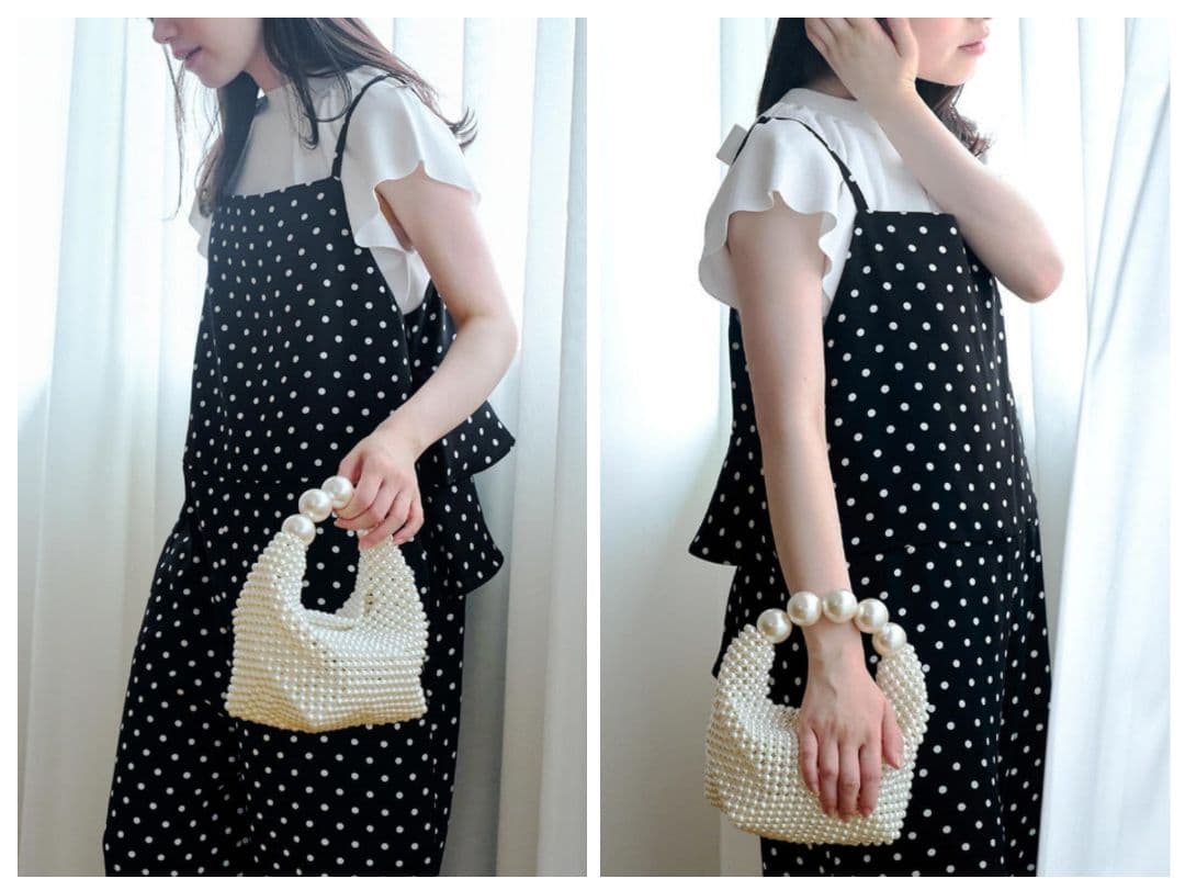 ルルウィルビー バックフリリーサロペット オールインワン ドット