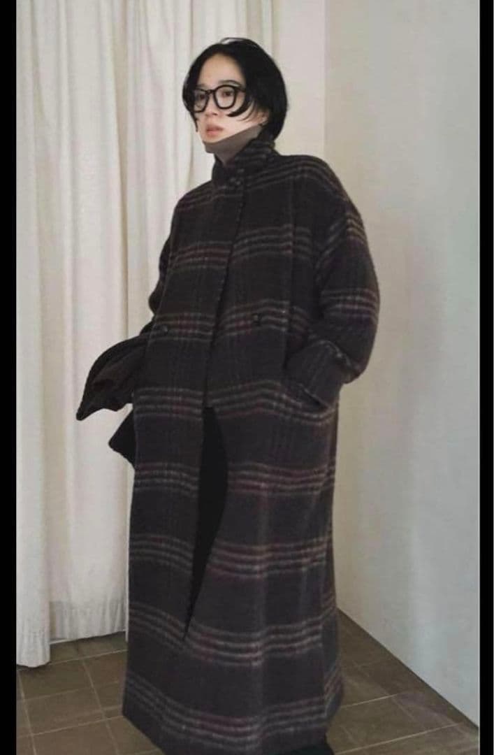 新品未使用　定価5万　RIM.ARK ウール　チェック　コート