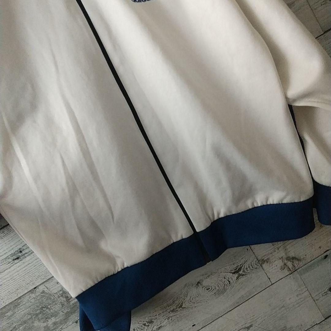 80s アディダス 刺繍ロゴ トラックジャケット デサント製 トリコカラー