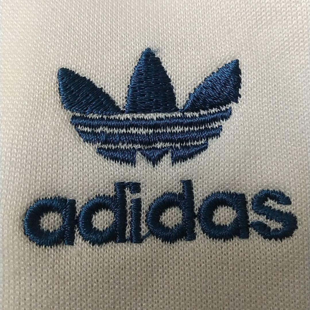 80s アディダス 刺繍ロゴ トラックジャケット デサント製 トリコカラー