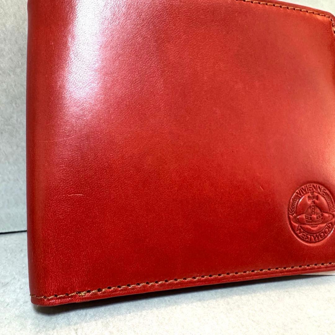 ヴィヴィアンウエストウッド　二つ折り財布　メンズ　レッド　レザー　本革　未使用