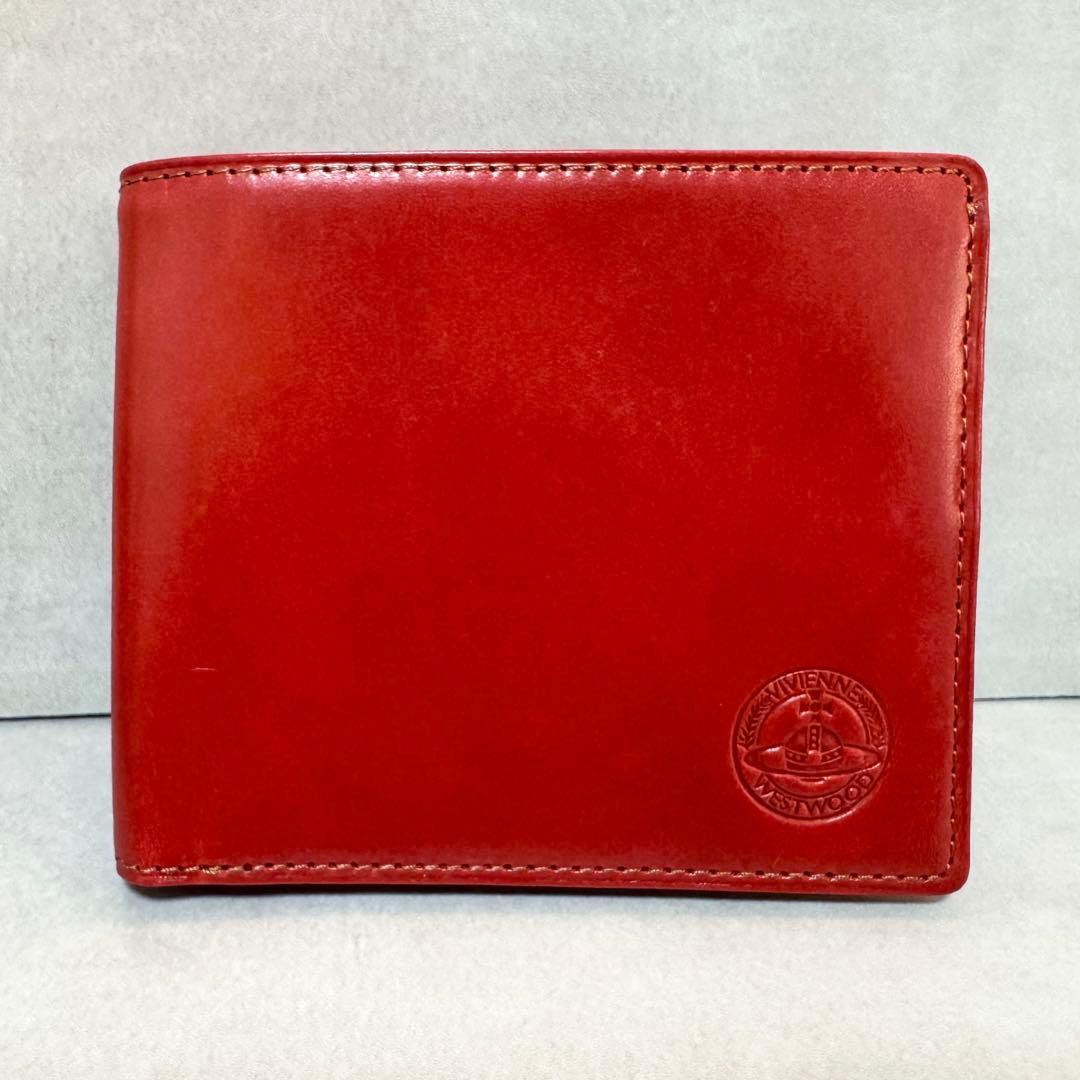 ヴィヴィアンウエストウッド　二つ折り財布　メンズ　レッド　レザー　本革　未使用