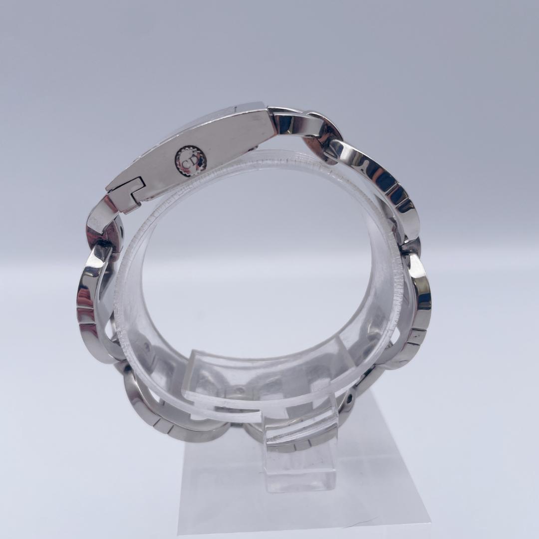 【美品】 DIOR マリス スクエア CDロゴブレス シルバー シェル 腕時計