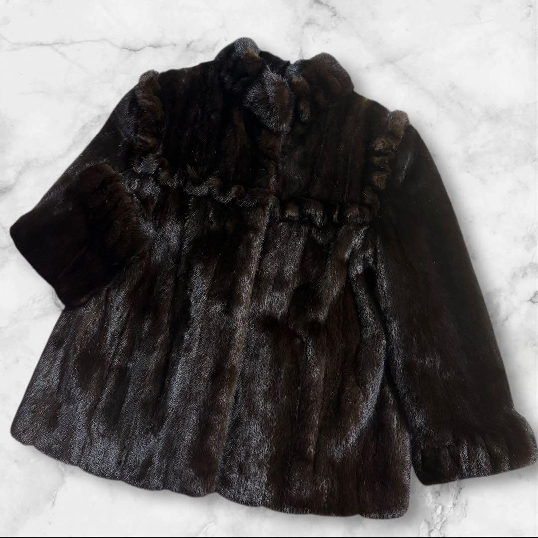 希少デザイン✨ BLACKGLAMA グラマミンク ショートコート サイズM