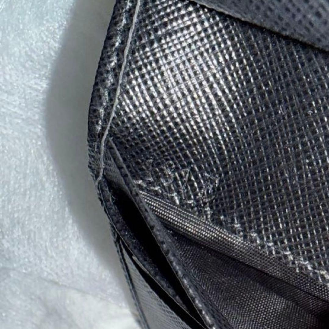 ⭐️新品未使用⭐️　PRADA サフィアーノ　三角ロゴ　二つ折り財布　ブラック