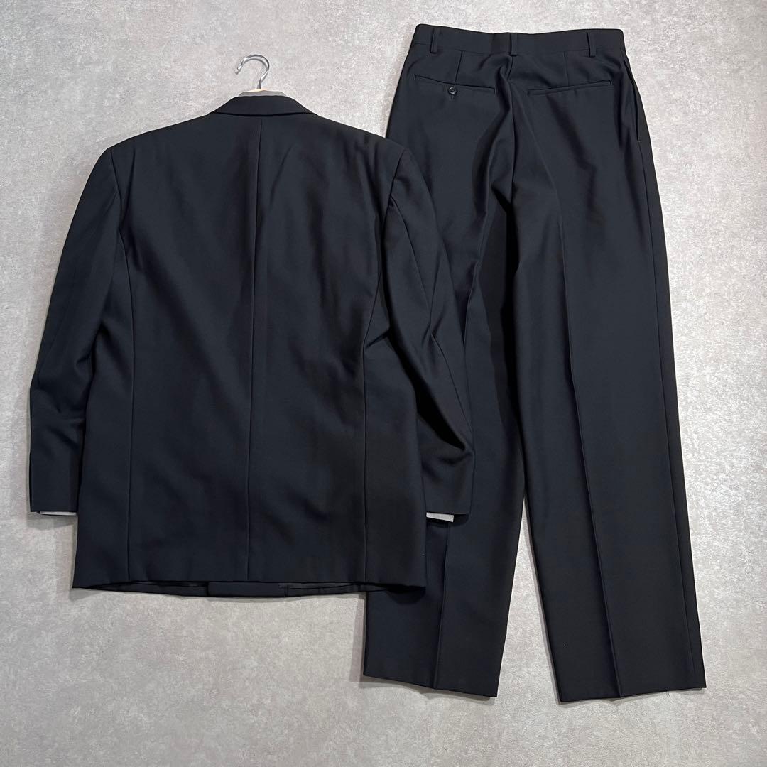 90s ヴィンテージ ダブルスーツ セットアップ 成人式 ブラックL