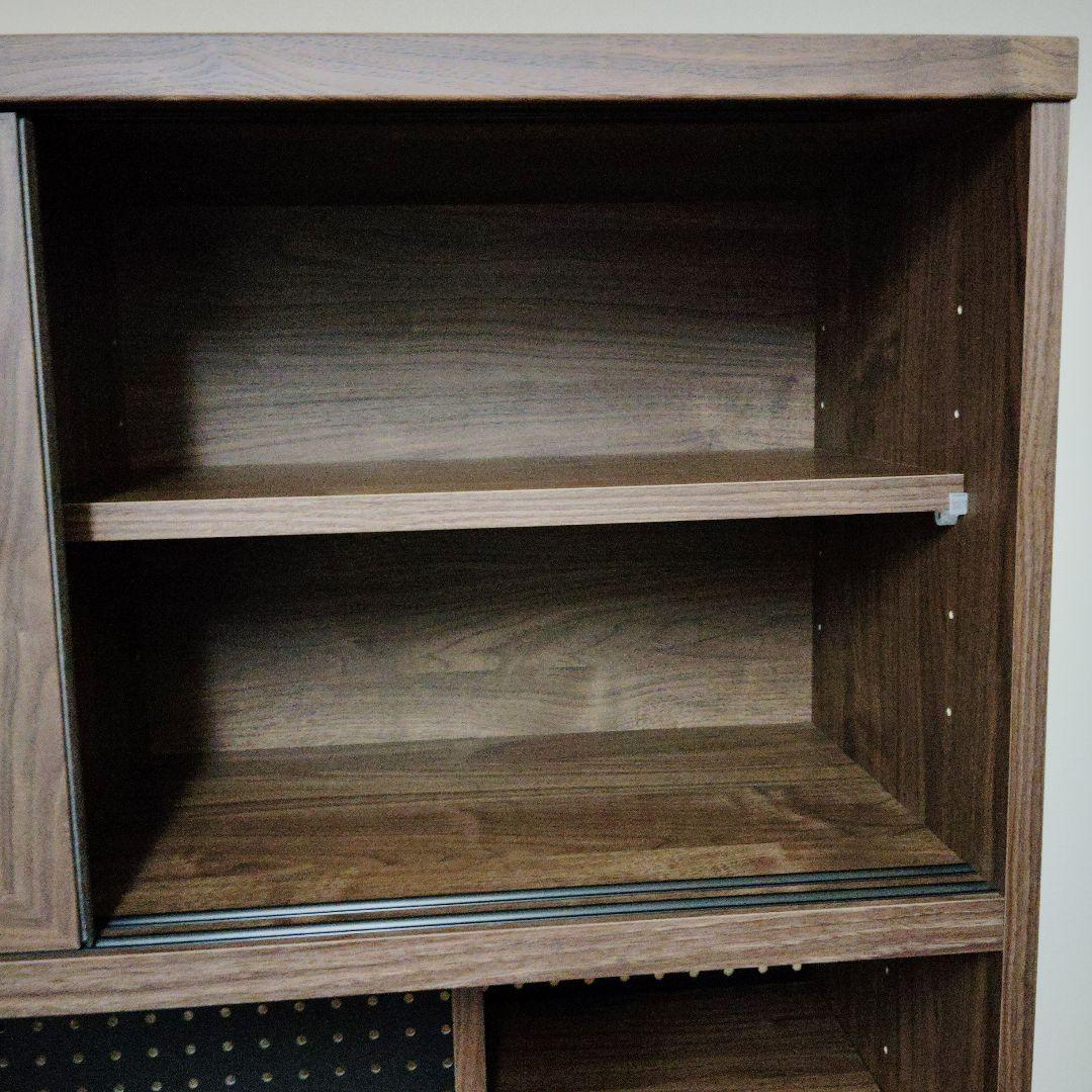 最終値下げ！ナフコ トゥーワンスタイル　ブラウン木製食器棚 ガラス扉付き