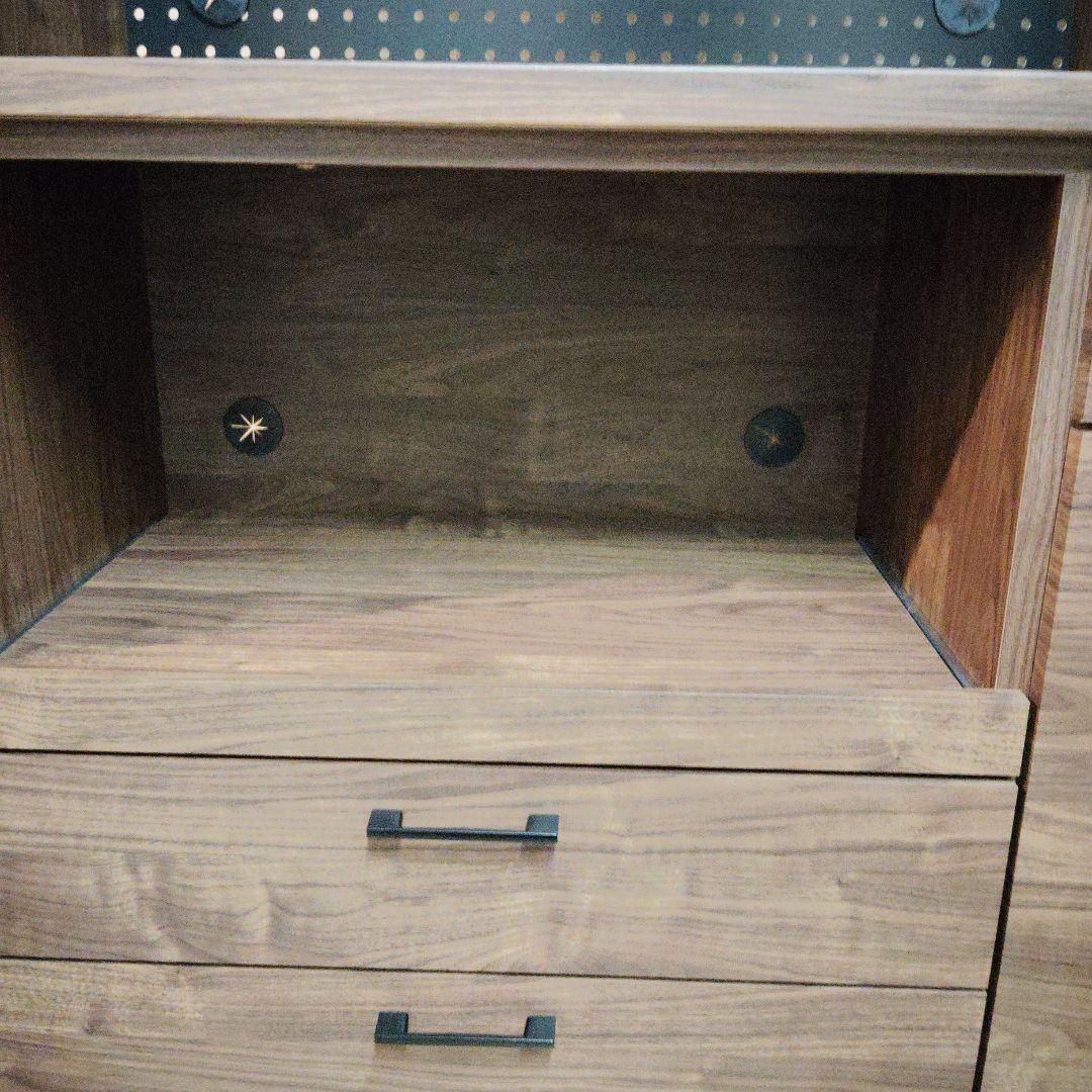 最終値下げ！ナフコ トゥーワンスタイル　ブラウン木製食器棚 ガラス扉付き