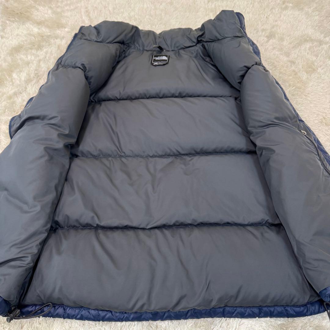 ノースフェイス ダウンベスト 海外限定 カラー ネイビー グレー メンズ XL