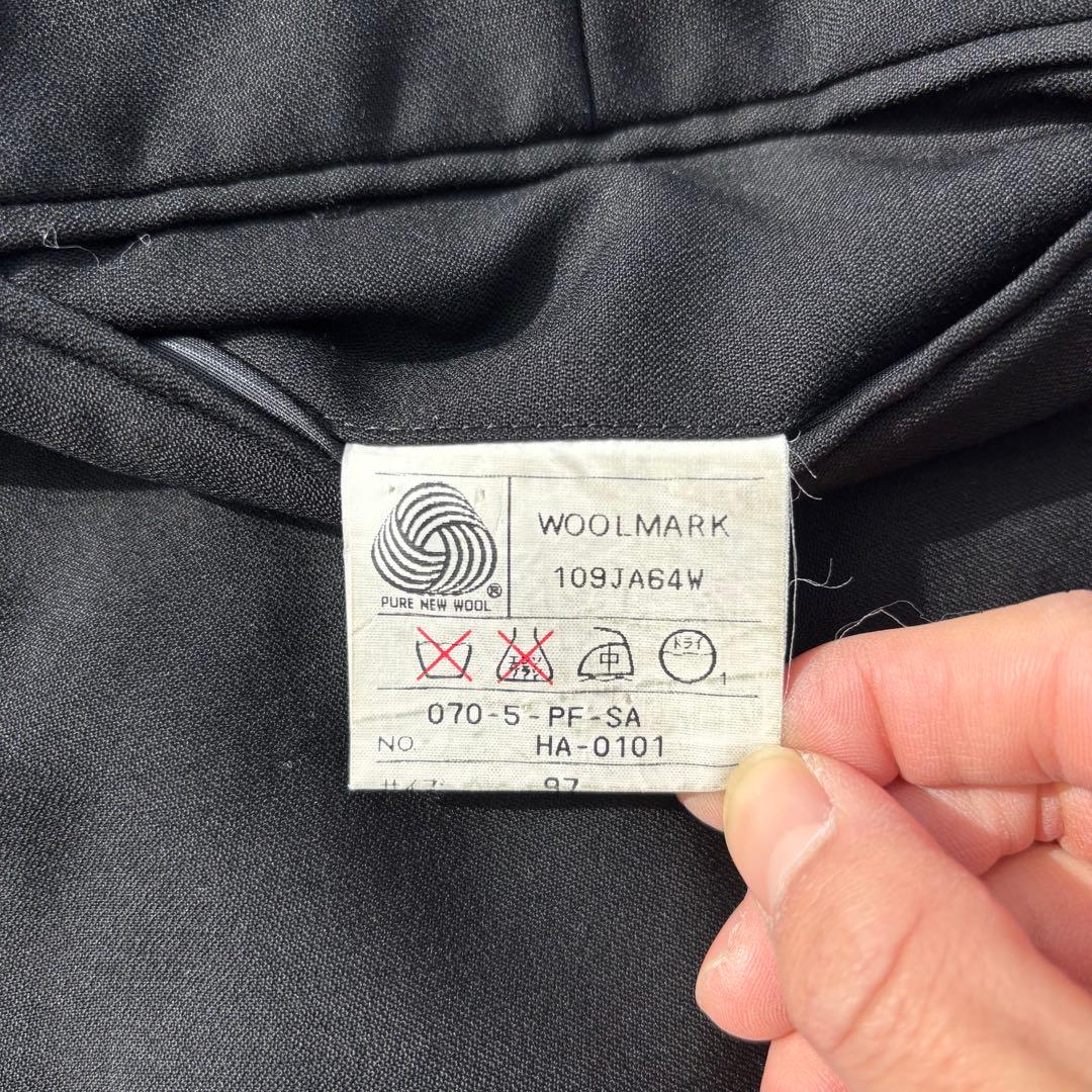 90s YVES SAINT LAURENT ワイドスラックス　ウールギャバ