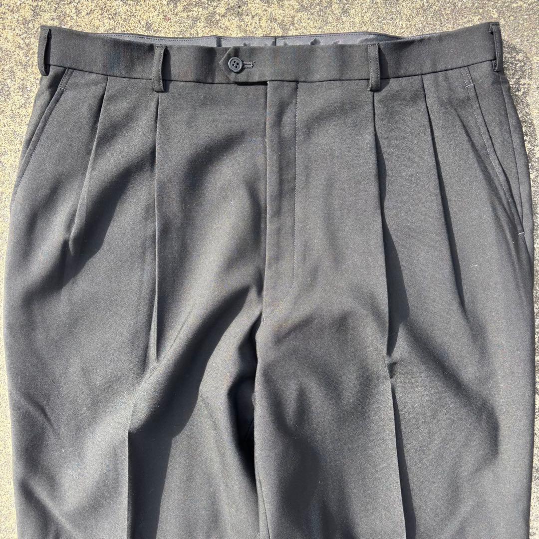 90s YVES SAINT LAURENT ワイドスラックス　ウールギャバ