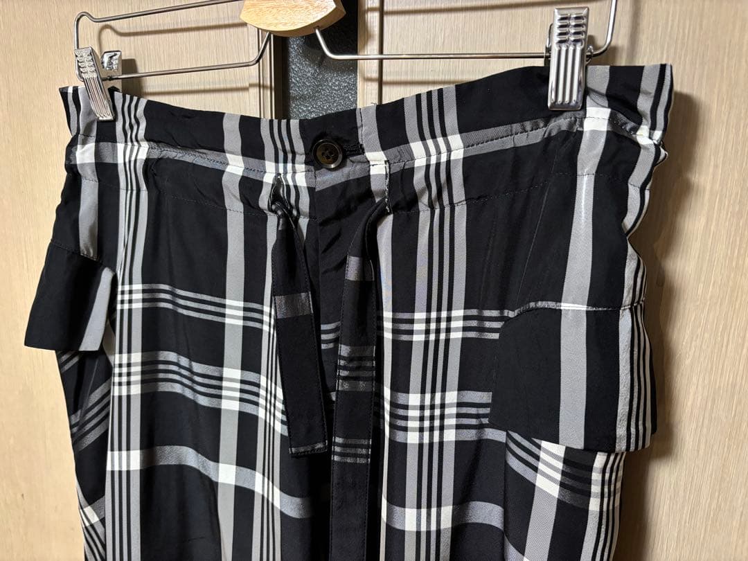 Y's モノトーンチェック柄 キュロットパンツ