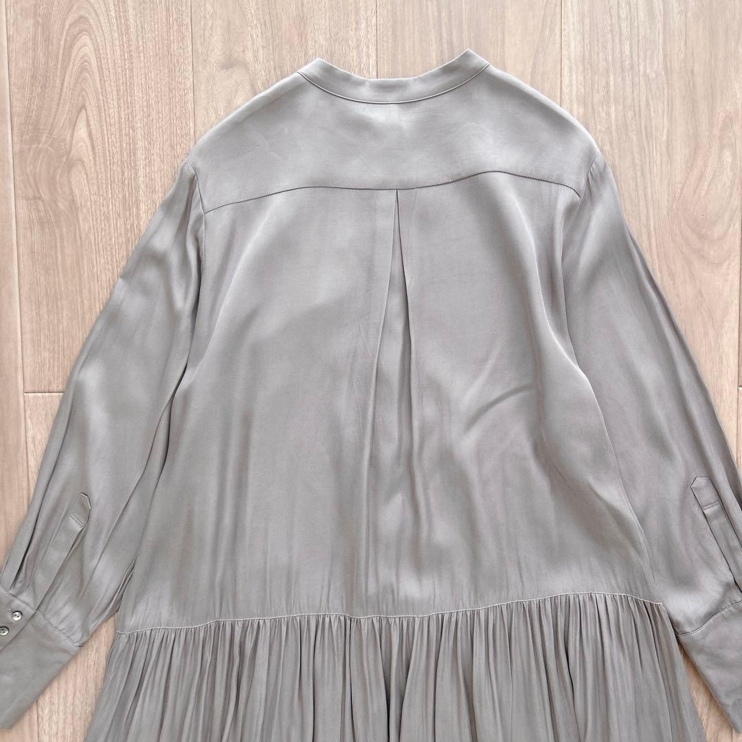 ヴェルメイユパーイエナ　キュプラフィブリルギャザーワンピース　シャツワンピース