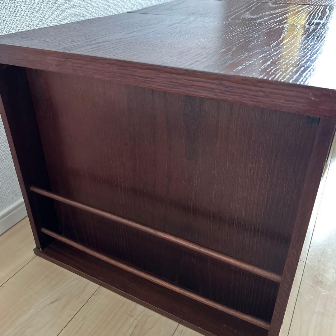 木製折りたたみ文机　和机　三段引き出し　古道具　古民具　アンティーク　昭和レトロ